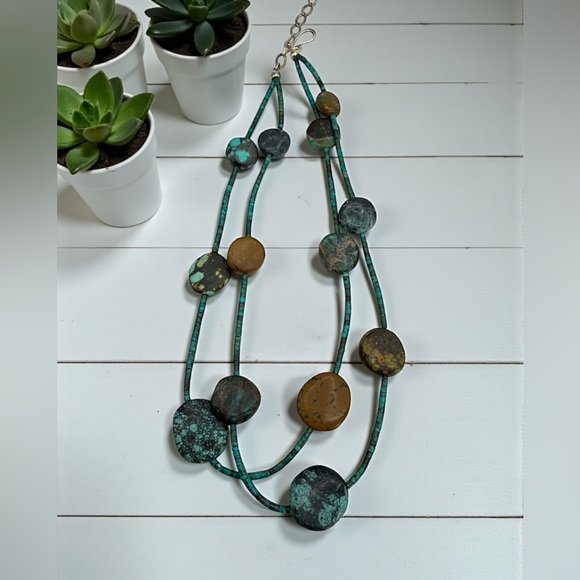 Jay King Mine Finds Turquoise Jasper Double Strand Necklace 18–20” 50.6g - Picture 9 of 17